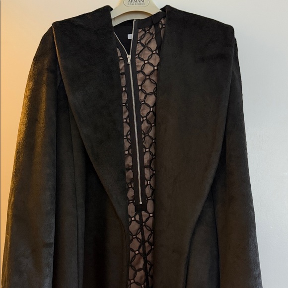 DKNY Black Shawl Collar Faux Open Coat Size: S - Picture 3 of 8